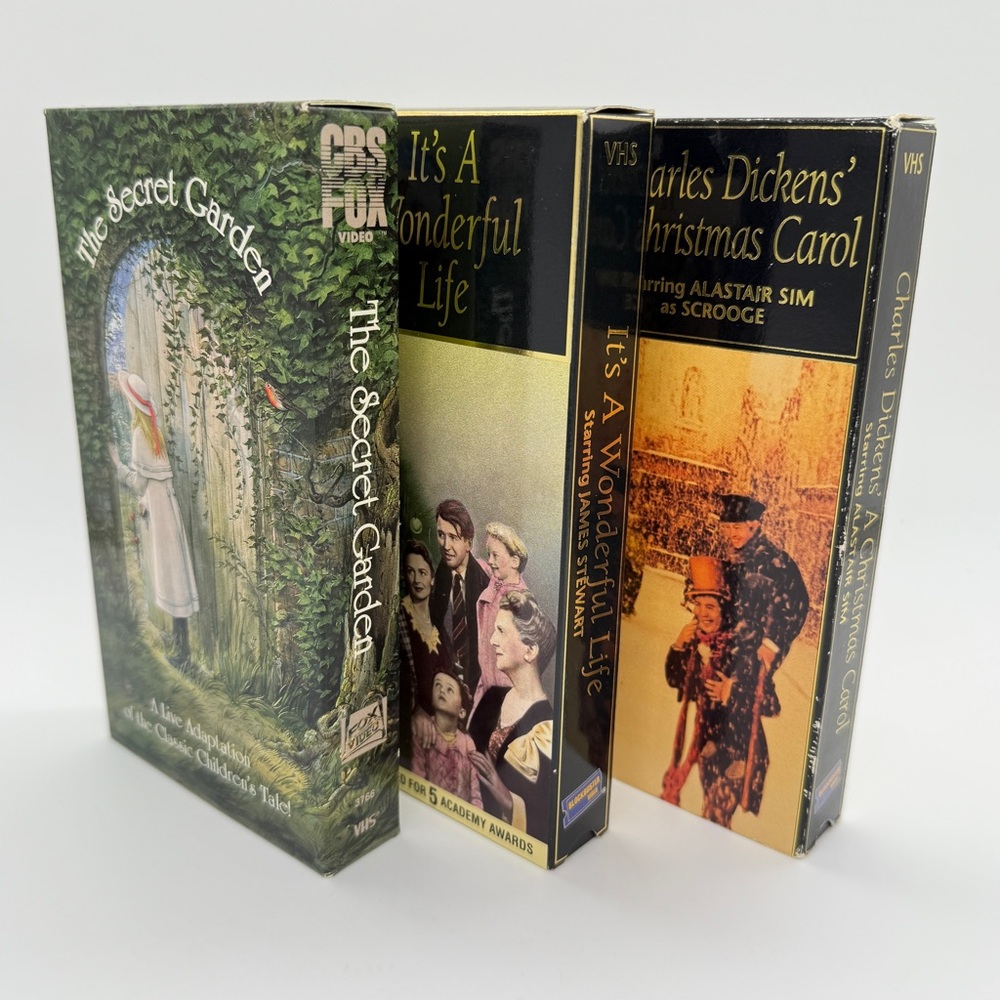 VHS Compilation The Secret Garden It’s a Wonderful Life A Christmas Carol